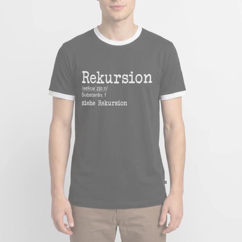 Rekursion Definition Softwareentwickler Coder Männer Kontrast-T-Shirt
