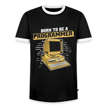 Born To Be A Programmer Developer Coder - Männer Kontrast-T-Shirt - Schwarz/Weiß - Vorne - AI Model Female 172 light (172cm) & AI Model Male 178 light (178cm)