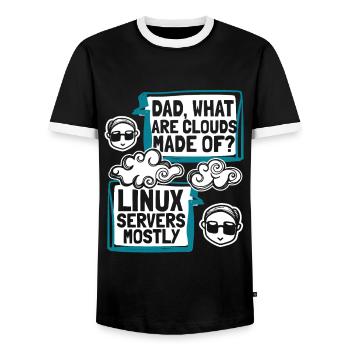 Dad What Are Clouds Made Of Developer Coder - Men's Ringer Shirt - black/white - Front - AI Model Female 172 light (172cm) & AI Model Male 178 light (178cm)