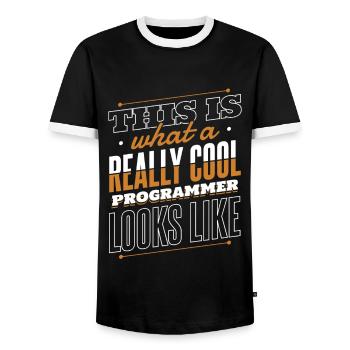 À quoi ressemble un programmeur vraiment cool - T-shirt contrasté Homme - noir/blanc - Devant - AI Model Female 172 light (172cm) & AI Model Male 178 light (178cm)