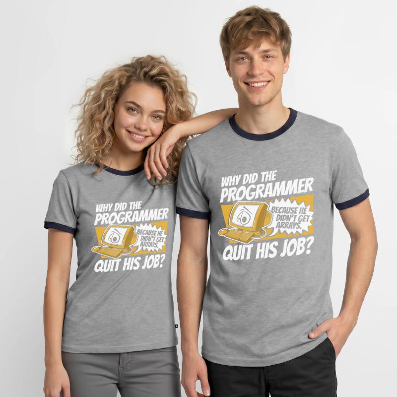 Pourquoi Programmer a-t-il quitté Job Developer Coder T-shirt contrasté Homme