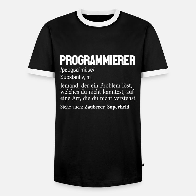 Programmierer Definition Developer Coder - Männer Kontrast-T-Shirt - Schwarz/Weiß