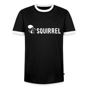 Écureuil Renard Écureuil Gris Écureuil - T-shirt contrasté Homme - noir/blanc - Devant - AI Model Female 172 light (172cm) & AI Model Male 178 light (178cm)