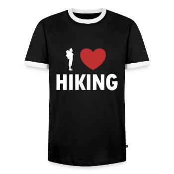 J’adore la randonnée Randonnée Randonnée en montagne - T-shirt contrasté Homme - noir/blanc - Devant - AI Model Female 172 light (172cm) & AI Model Male 178 light (178cm)