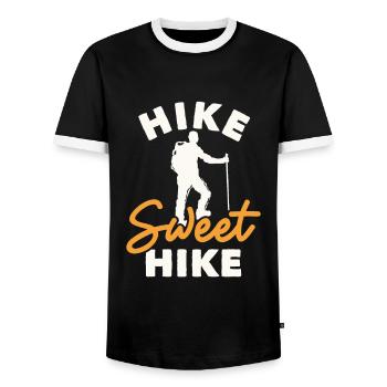 Randonnée Douce Randonnée Randonnée Randonnée Randonnée en montagne - T-shirt contrasté Homme - noir/blanc - Devant - AI Model Female 172 light (172cm) & AI Model Male 178 light (178cm)