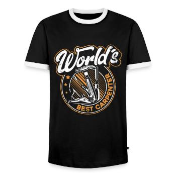 World's Best Carpenter Carpenter Wood Technician - Men's Ringer Shirt - black/white - Front - AI Model Female 172 light (172cm) & AI Model Male 178 light (178cm)