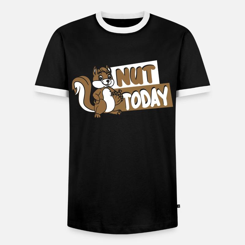 Nut Today Fuchshörnchen Grauhörnchen Squirrel - Männer Kontrast-T-Shirt - Schwarz/Weiß