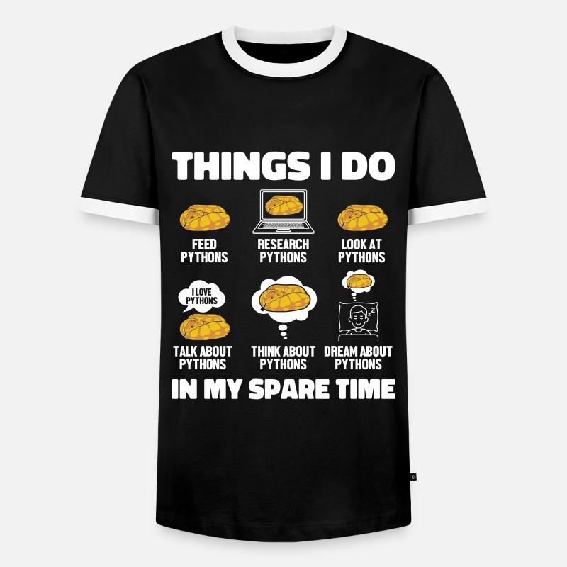 Ting jeg laver i min fritid Python banankugle - Herre kontrast-T-shirt - sort/hvid