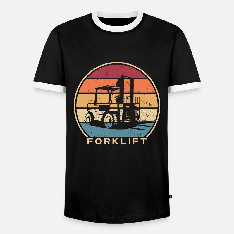 Retro Teleskoplader Gabelstaplerfahrer - Männer Kontrast-T-Shirt - Schwarz/Weiß