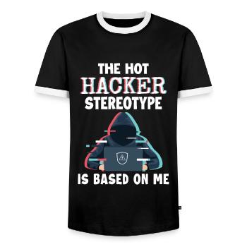Hacker Stereotype is Based On Me Phishing Sniffer - Männer Kontrast-T-Shirt - Schwarz/Weiß - Vorne - AI Model Female 172 light (172cm) & AI Model Male 178 light (178cm)