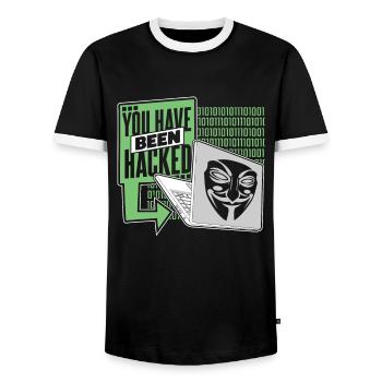 Vous avez été piraté Phishing Sniffer Grey Hat - T-shirt contrasté Homme - noir/blanc - Devant - AI Model Female 172 light (172cm) & AI Model Male 178 light (178cm)