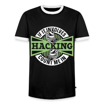 If It Involves Hacking Count Me In Sniffer - Männer Kontrast-T-Shirt - Schwarz/Weiß - Vorne - AI Model Female 172 light (172cm) & AI Model Male 178 light (178cm)