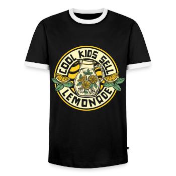 Cool Kids Sell Lemonade Lemonade Lovers - Men's Ringer Shirt - black/white - Front - AI Model Female 172 light (172cm) & AI Model Male 178 light (178cm)