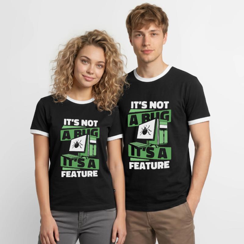 It's Not A Bug It's A Feature Developer Coder Männer Kontrast-T-Shirt