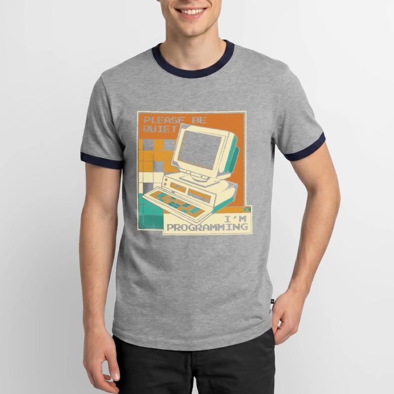 Please Be Quiet Software Engineer Developer Men's Ringer Shirt
