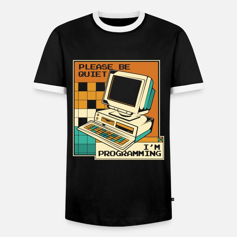 Please Be Quiet Softwareingenieur Developer - Männer Kontrast-T-Shirt - Schwarz/Weiß