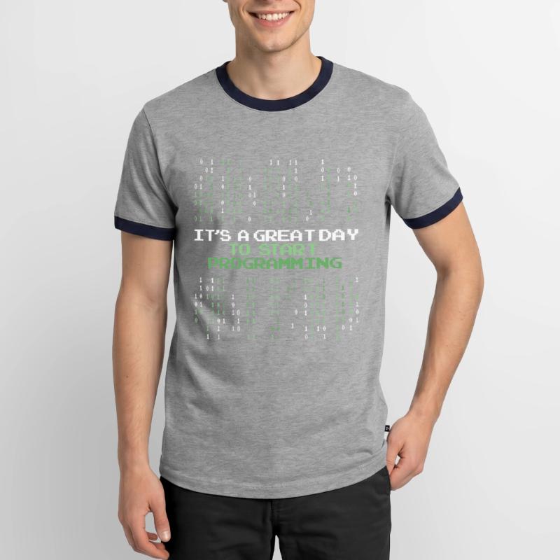 Super journée pour commencer à programmer Developer Coder T-shirt contrasté Homme