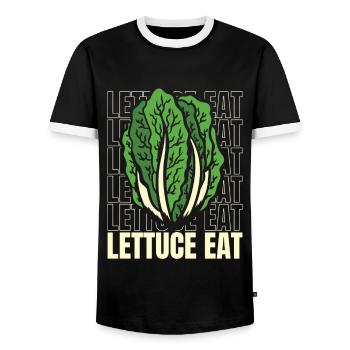 Laitue Mangez végétalien Végétalien Végétarien à base de plantes - T-shirt contrasté Homme - noir/blanc - Devant - AI Model Female 172 light (172cm) & AI Model Male 178 light (178cm)