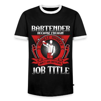 Bartender Because Miracle Worker Isn't Job Title - Männer Kontrast-T-Shirt - Schwarz/Weiß - Vorne - AI Model Female 172 light (172cm) & AI Model Male 178 light (178cm)