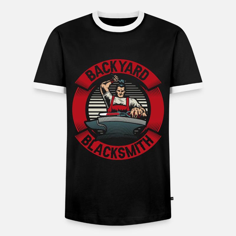 Backyard Blacksmith Blacksmith Forging - Männer Kontrast-T-Shirt - Schwarz/Weiß