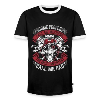 Some People Call Me Mechanic Most Important Call - Men's Ringer Shirt - black/white - Front - AI Model Female 172 light (172cm) & AI Model Male 178 light (178cm)