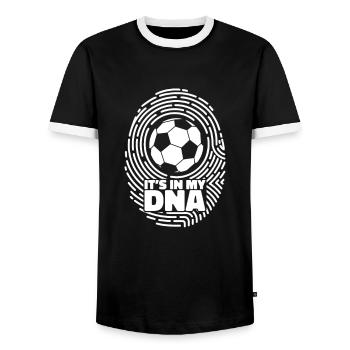 It's In My DNA Fußball Goal Keeper Futbol Trainer - Männer Kontrast-T-Shirt - Schwarz/Weiß - Vorne - AI Model Female 172 light (172cm) & AI Model Male 178 light (178cm)