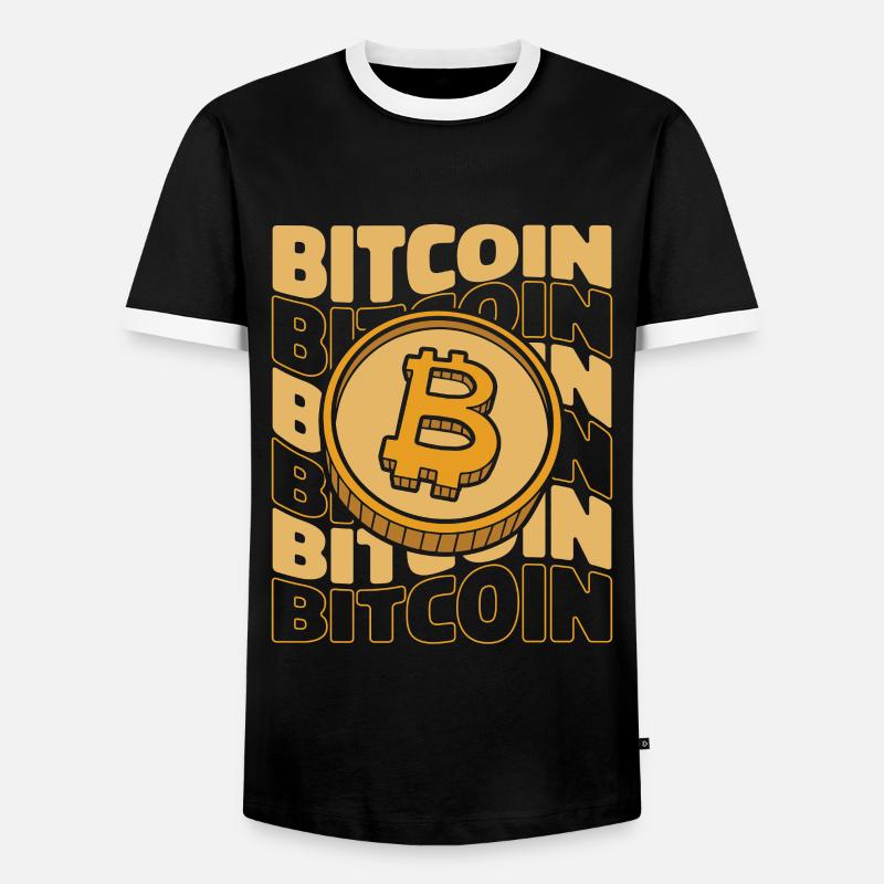 Bitcoin Text Crypto Kryptowährung Blockchain - Männer Kontrast-T-Shirt - Schwarz/Weiß
