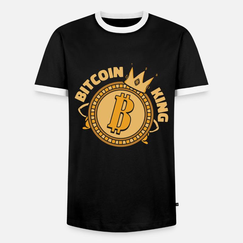 Bitcoin King Cryptocurrency Blockchain Crypto - Men's Ringer Shirt - black/white