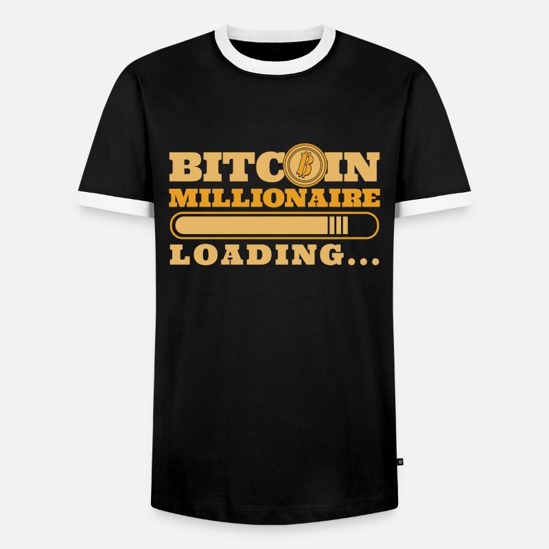 Bitcoin Millionaire Loading Blockchain Crypto - Männer Kontrast-T-Shirt - Schwarz/Weiß