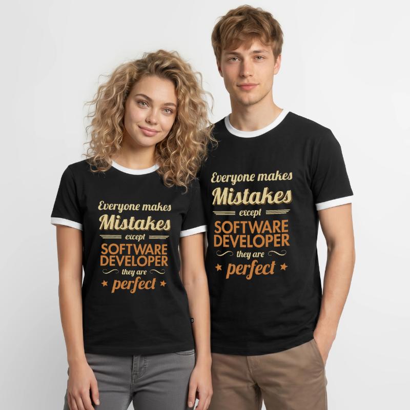 Software Developer are Perfect Developer Coder Männer Kontrast-T-Shirt
