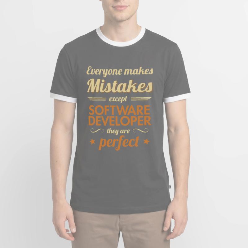 Software Developer are Perfect Developer Coder Männer Kontrast-T-Shirt