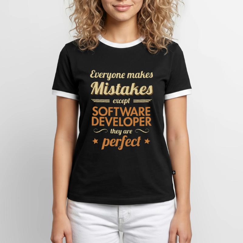Software Developer are Perfect Developer Coder Männer Kontrast-T-Shirt