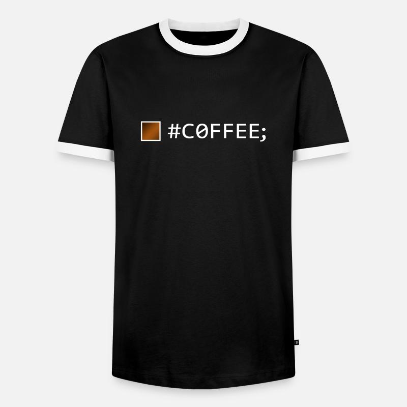 #COFFEE; Softwareentwickler Softwareingenieur - Männer Kontrast-T-Shirt - Schwarz/Weiß