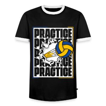 Practice Volleyball Player Volleyball Freak - Men's Ringer Shirt - black/white - Front - AI Model Female 172 light (172cm) & AI Model Male 178 light (178cm)