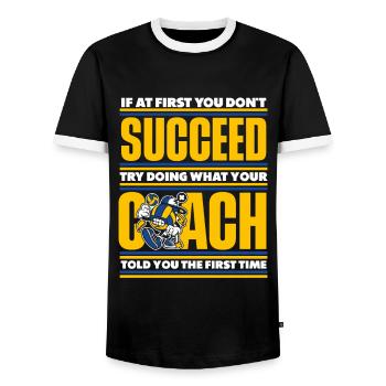 If At First You Don't Succeed Try Doing Volleyball - Männer Kontrast-T-Shirt - Schwarz/Weiß - Vorne - AI Model Female 172 light (172cm) & AI Model Male 178 light (178cm)