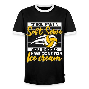 If You Want A Soft Serve Get Ice Cream Volleyball - Männer Kontrast-T-Shirt - Schwarz/Weiß - Vorne - AI Model Female 172 light (172cm) & AI Model Male 178 light (178cm)