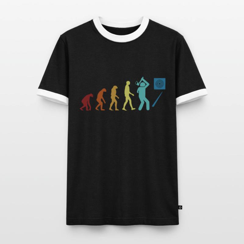 Axe Throwing Evolution Axe Throwing Game Axe Men's Ringer Shirt