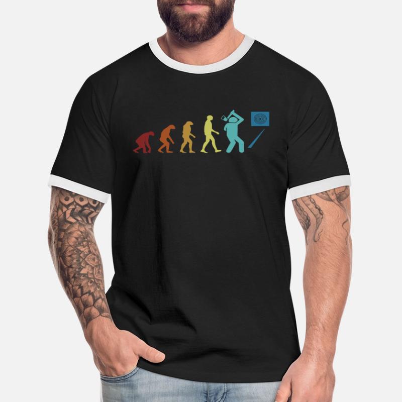 Axe Throwing Evolution Axe Throwing Game Axe Men's Ringer Shirt