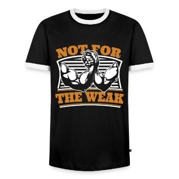 Not For The Weak Techniques Exercise Trainer Arm - Men's Ringer Shirt - black/white - Front - AI Model Female 172 light (172cm) & AI Model Male 178 light (178cm)