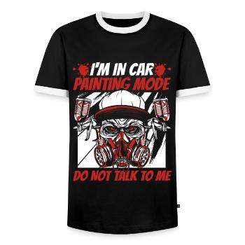 In Car Painting Mode Don't Talk To Me Vehicle Car - Men's Ringer Shirt - black/white - Front - AI Model Female 172 light (172cm) & AI Model Male 178 light (178cm)