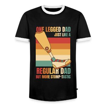Einbeiniger Vater genau wie ein normaler Vater Benutzerbein - Männer Kontrast-T-Shirt - Schwarz/Weiß - Vorne - AI Model Female 172 light (172cm) & AI Model Male 178 light (178cm)