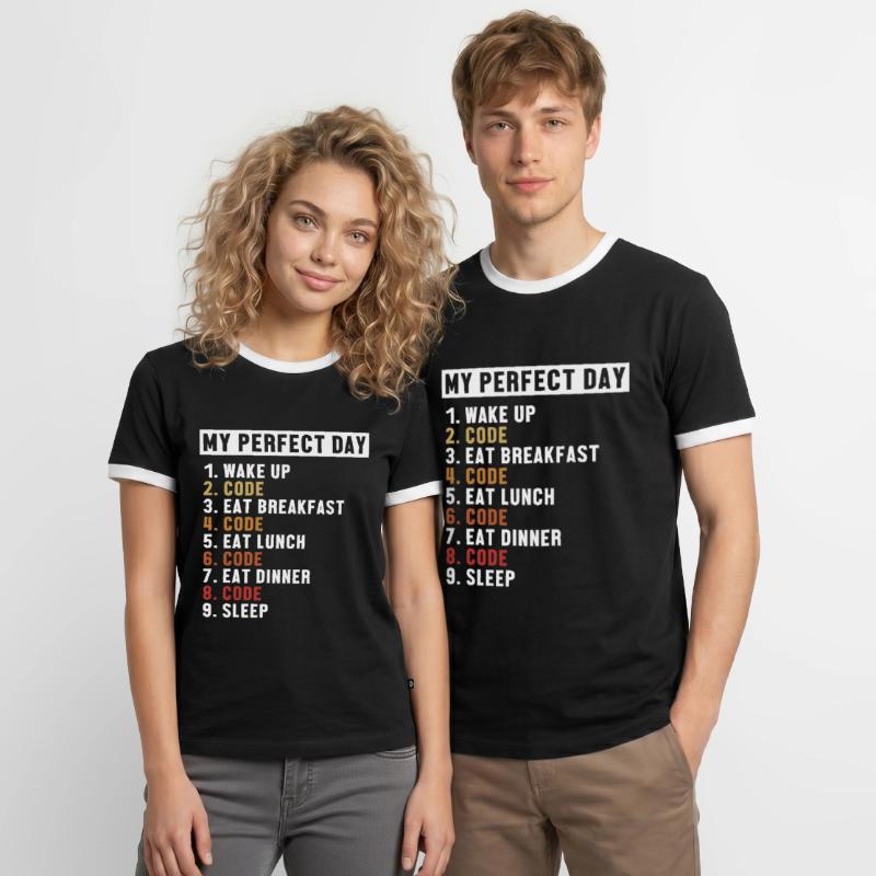 Coding Perfect Day Developer Softwareingenieur Männer Kontrast-T-Shirt