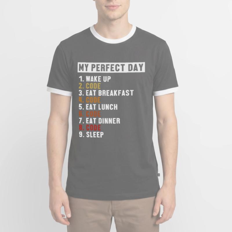 Coding Perfect Day Developer Softwareingenieur Männer Kontrast-T-Shirt