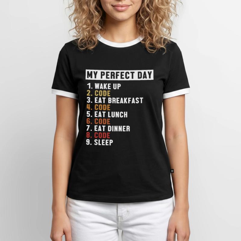 Coding Perfect Day Developer Softwareingenieur Männer Kontrast-T-Shirt