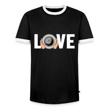 Amour Prospection Mineur Placer Prospecteur Minière - T-shirt contrasté Homme - noir/blanc - Devant - AI Model Female 172 light (172cm) & AI Model Male 178 light (178cm)