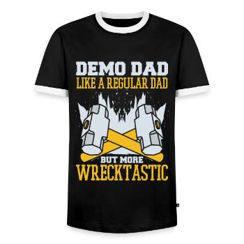 Demo Papa Mehr Wrecktastic Heimwerkerhaus - Männer Kontrast-T-Shirt - Schwarz/Weiß - Vorne - AI Model Female 172 light (172cm) & AI Model Male 178 light (178cm)
