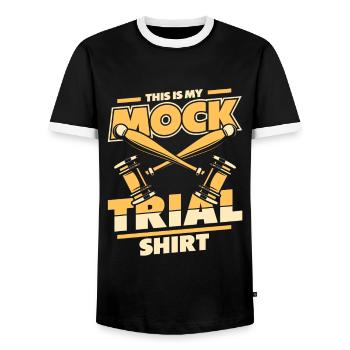 Ceci est ma loi sur les études juridiques concernant les vêtements - T-shirt contrasté Homme - noir/blanc - Devant - AI Model Female 172 light (172cm) & AI Model Male 178 light (178cm)