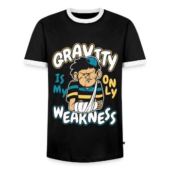 Die Schwerkraft ist meine einzige Schwäche, gebrochener Fingerknochen - Männer Kontrast-T-Shirt - Schwarz/Weiß - Vorne - AI Model Female 172 light (172cm) & AI Model Male 178 light (178cm)