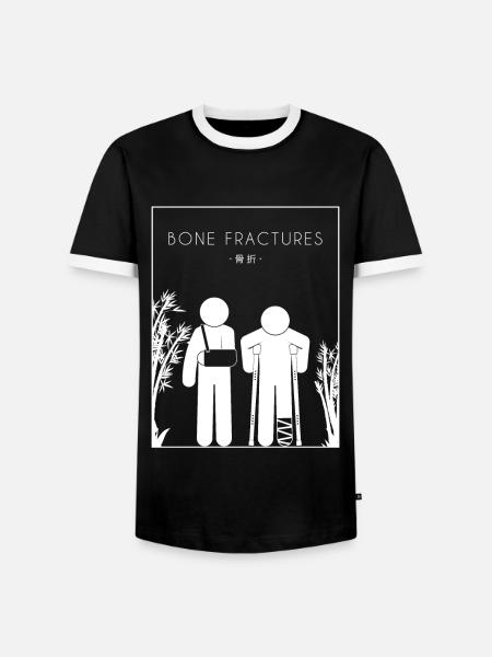 Knochenbrüche Chinesischer Hanzi-Knochenbruch - Männer Kontrast-T-Shirt - Schwarz/Weiß