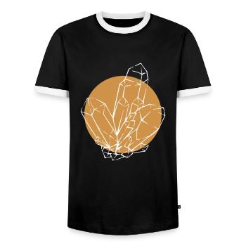 Lineart Geologe Steinsammler Mineral - Männer Kontrast-T-Shirt - Schwarz/Weiß - Vorne - AI Model Female 172 light (172cm) & AI Model Male 178 light (178cm)
